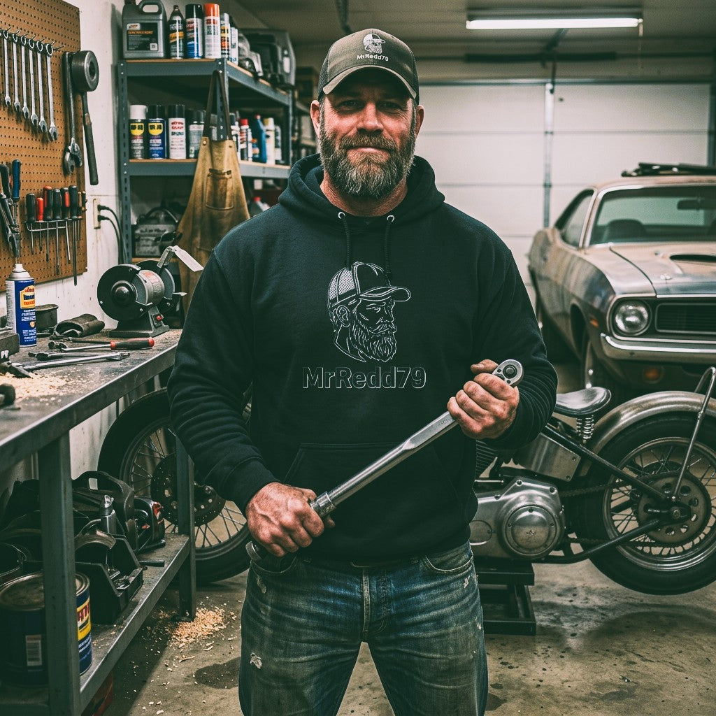 Badass Beard Hoodie — "Just Beard, Boots & Badassery" Graphic Sweatshirt
